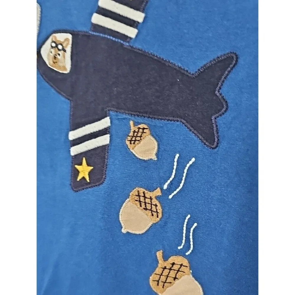 Gymboree Boys Blue Airplane Acorn Graphic T-Shirt Size 3T Cotton Short Sleeve